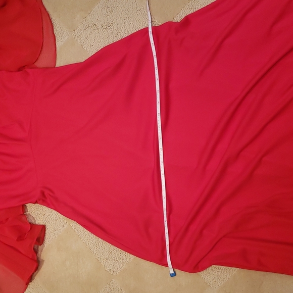 Vintage Red Mock Halter Dress, Sz S - Picture 12 of 16